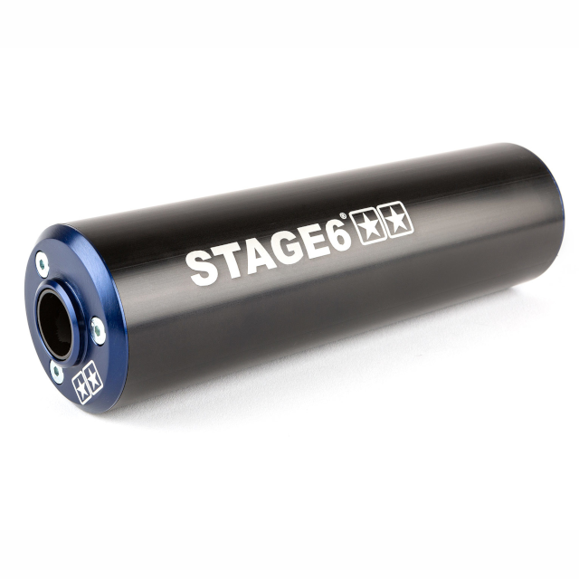 Silenciador Stage6 50 - 80cc lado derecho azul/negro