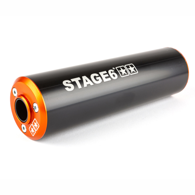 Silenciador Stage6 50 - 80cc lado derecho naranja/negro
