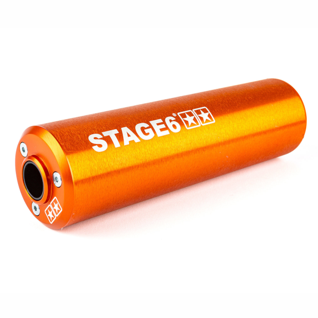 Silenciador Stage6 50 - 80cc lado derecho naranja