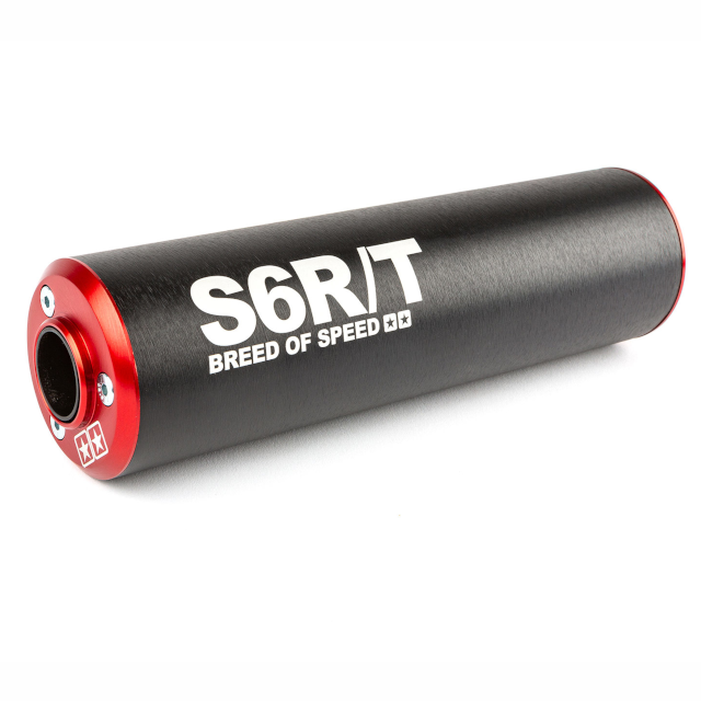 Silenciador Stage6 R/T 80 - 100cc lado derecho rojo/negro