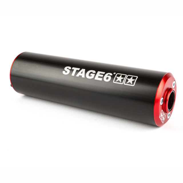 Silenciador Stage6 50-80cc lado izquierdo - Rojo/Negro