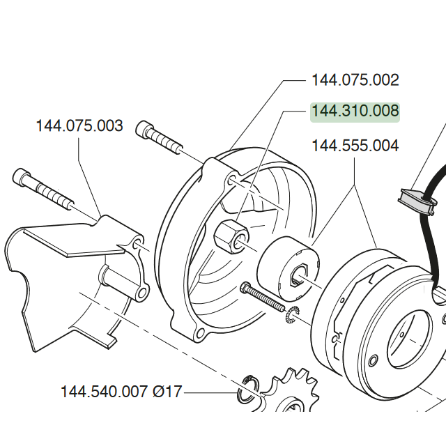 Tuerca volante M8x1 IDM Polini