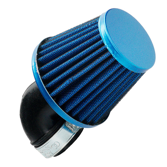 Filtro de aire Allpro tipo K&N codo 90º Ø28-35mm azul