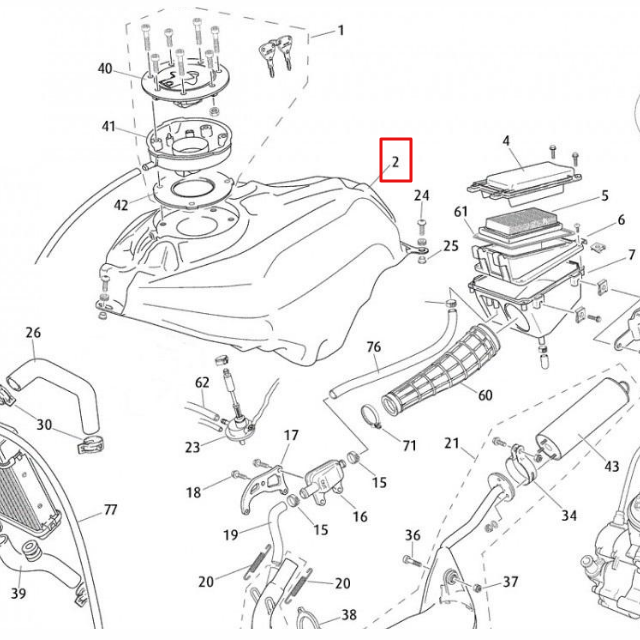 Depósito de gasolina Rieju 50-125 RS3