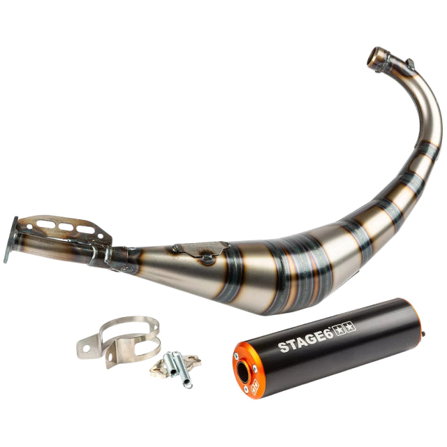 Escape Stage6 Streetrace Derbi / Minarelli AM6 - Silenciador Negro / Naranja