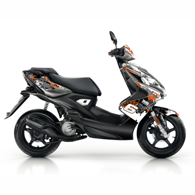 Kit de pegatinas Stage6 Yamaha Aerox / Nitro >2013 - Naranja / Blanco