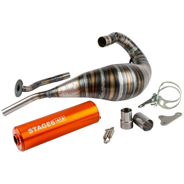Escape Stage6 80 - 90cc por arriba HM-Moto / Vent / Beta RR- Silenciador Naranja