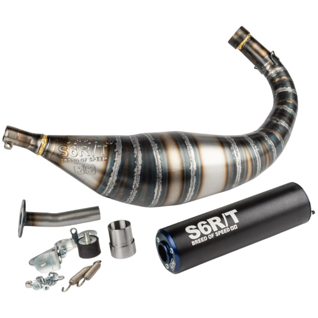 Escape Minarelli AM6 Stage6 R/T 80 - 90cc - Silenciador Azul / Negro