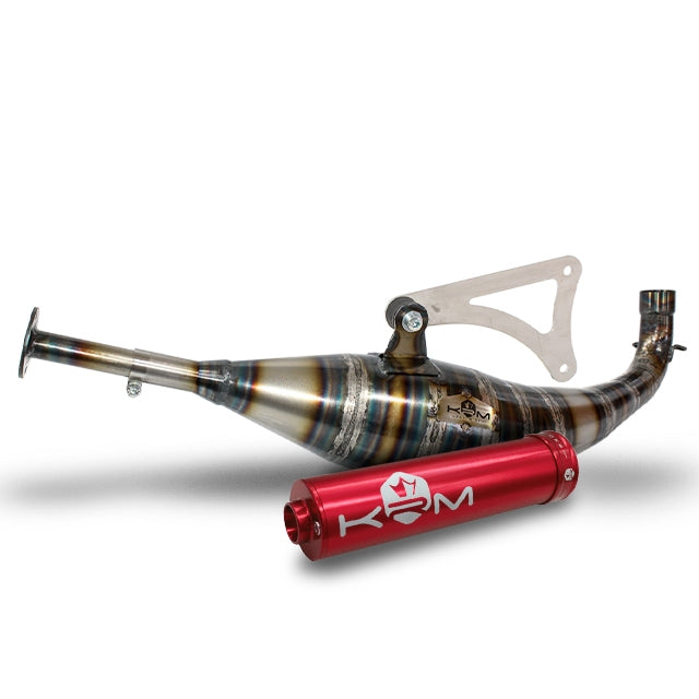 Escape Minarelli horizontal 90-100cc KRM - Silenciador Rojo
