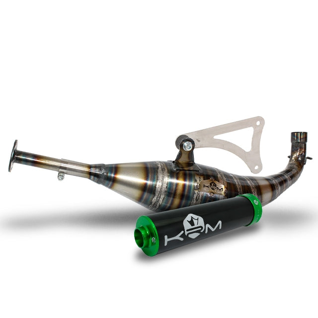 Escape Minarelli horizontal 90-100cc KRM - Silenciador Negro/Verde