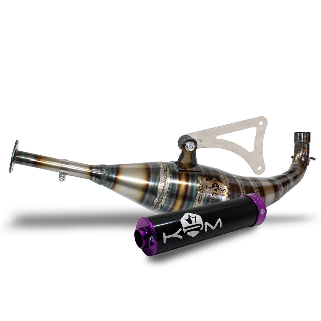 Escape Minarelli horizontal 90-100cc KRM - Silenciador Negro/Violeta