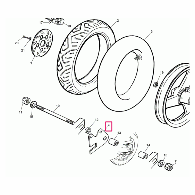 Soporte pinza de freno trasera Rieju 50 RS1