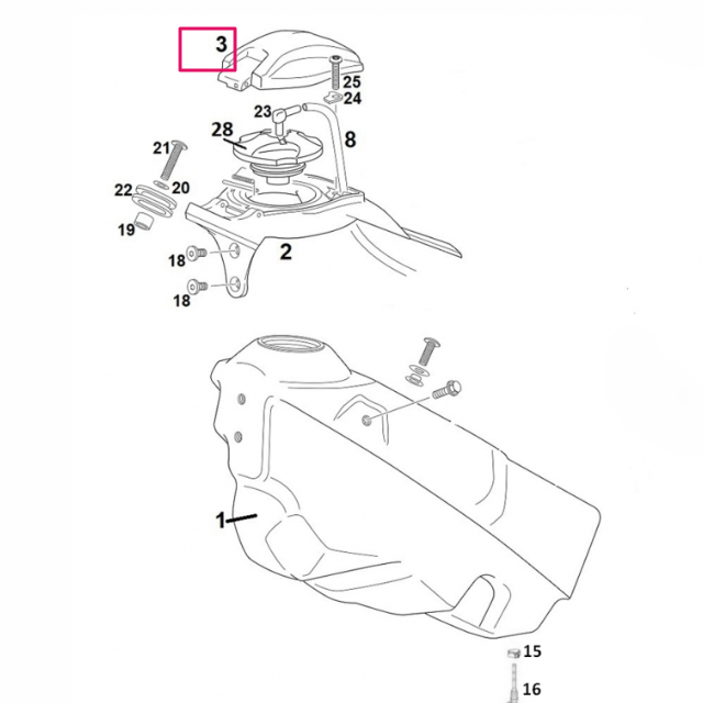 Cubre tapón depósito gasolina Rieju 50-125 MRT
