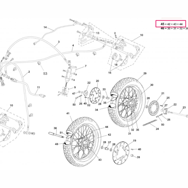 Rueda delantera 17" completa sin neumático Rieju 125 Tango Scrambler - Dorada