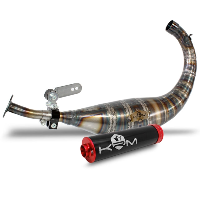 Escape Derbi 80-90cc KRM - Silenciador Negro/Rojo