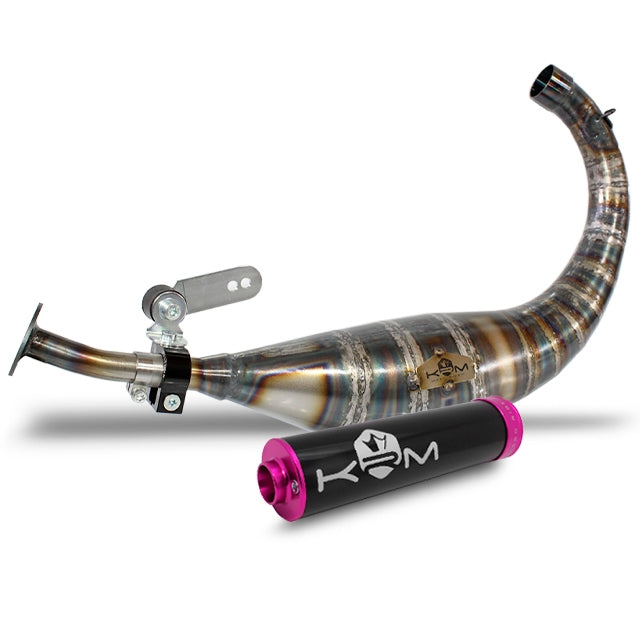 Escape Derbi 80-90cc KRM - Silenciador Negro/Rosa