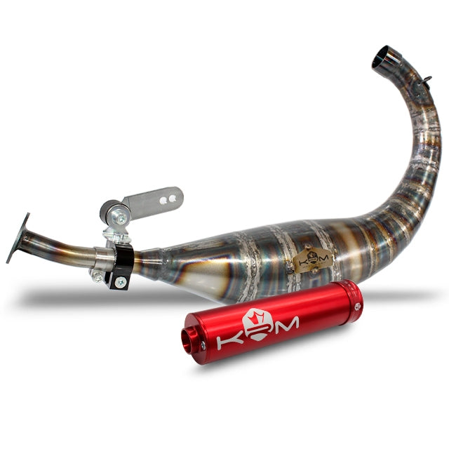 Escape Derbi 80-90cc KRM - Silenciador Rojo