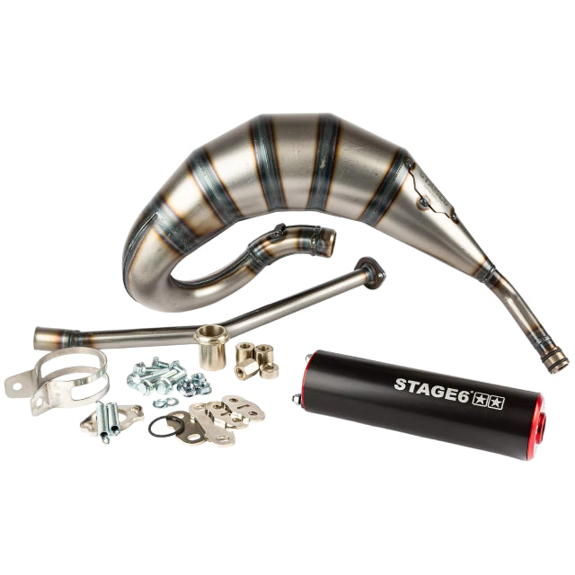 Escape Stage6 Streetrace 70cc por arriba Derbi - Silenciador Negro/Rojo