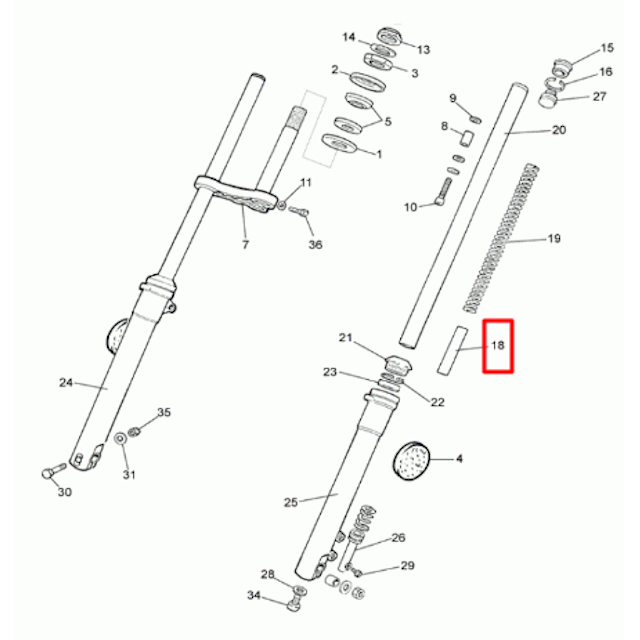 Separador muelle horquilla Rijeu 50 RS1 - 1 unidad