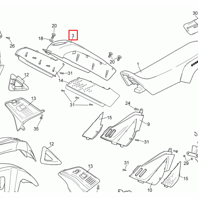 Cubre depósito gasolina Rieju Tango 50-125-250