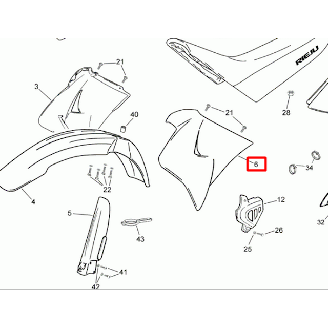 Tapa de radiador izquierda Rieju 50 RR - Azul