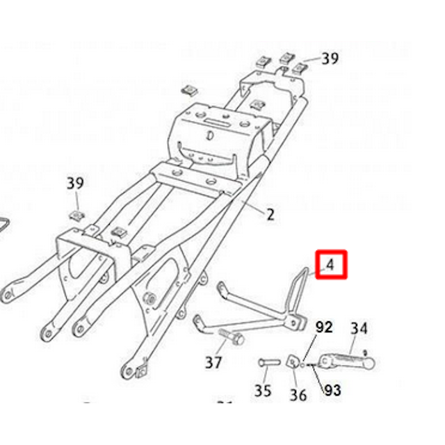 Soporte estribera pasajero izquierda Rieju RS3 50cc
