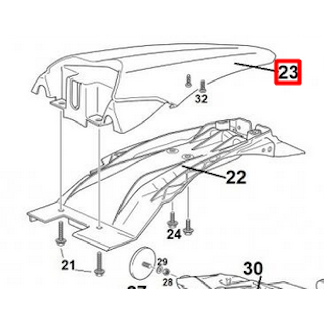 Guardabarros trasero Rieju 125 MRT - Negro