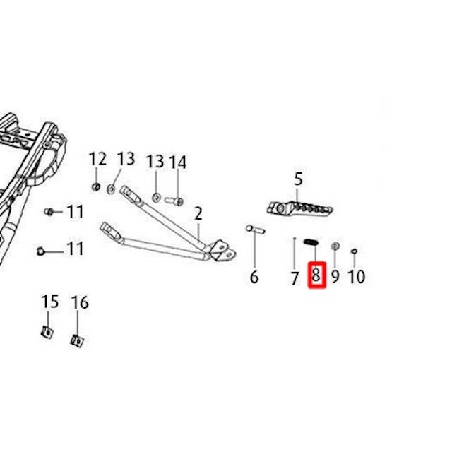 Muelle estribera pasajero Rieju RS2 / RS3 50-125 / Century 125