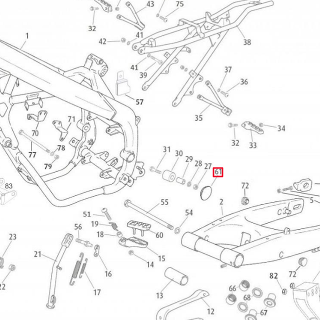 Tapón basculante chasis Rieju MRT 50 / Marathon 125