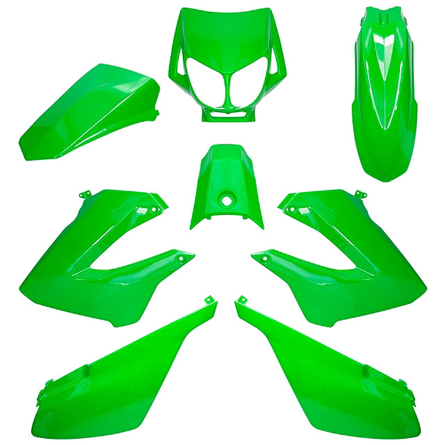 Carenados Derbi Senda 2000-2010 8 piezas inyección AllPro - Verde Kawasaki