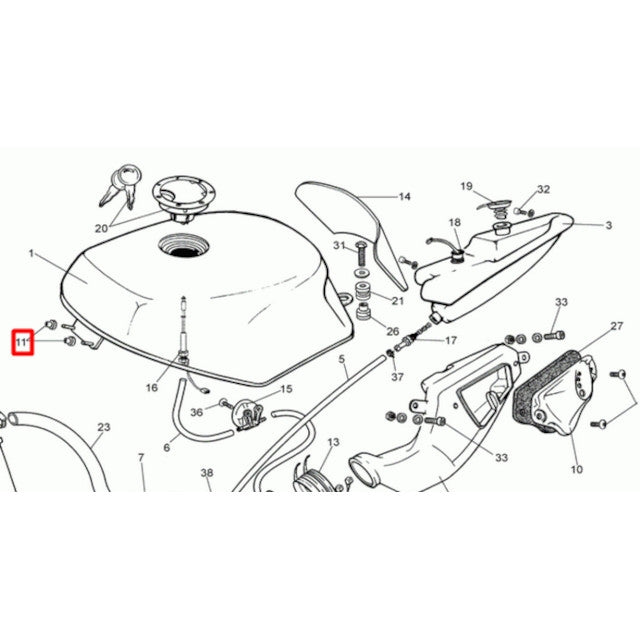 Goma fijación depósito Rieju 50 RS1