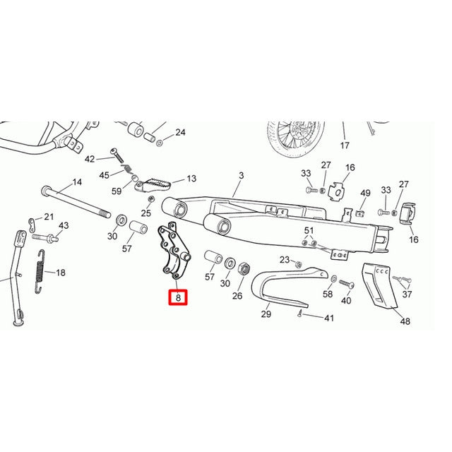Soporte motor trasero Rieju 50 Tango