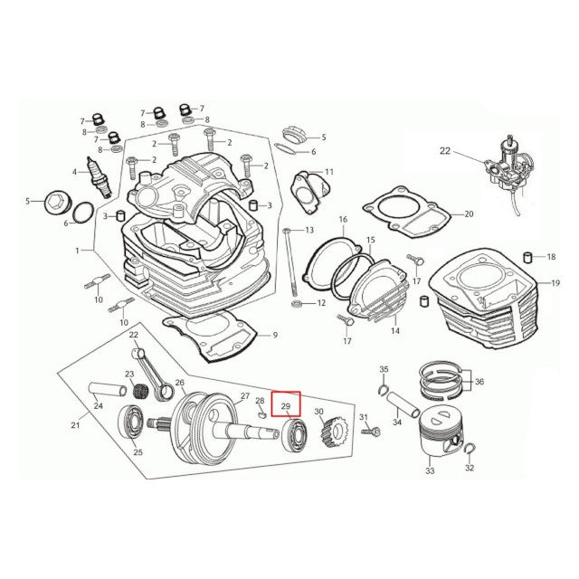 Rodamiento cigüeñal lado volante Rieju 250 Tango