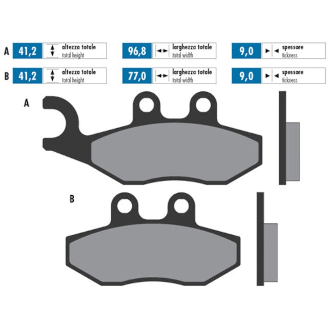 Pastillas de freno Polini For Race delanteras Aprilia RS Réplica 50 / Derbi Senda DRD / Gilera Runner 125 - Orgánico