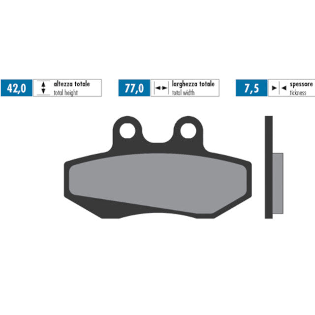 Pastillas de freno Polini For Race delanteras Derbi Senda DRD Racing / Rieju RR - Orgánico