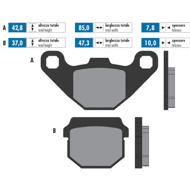 Pastillas de freno Polini For Race Kawasaki KX 80 / Suzuki RM 80 / Peugeot Speedfight - Orgánico