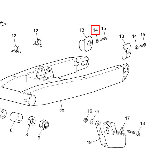 Tuerca tensor cadena original Sherco 50cc