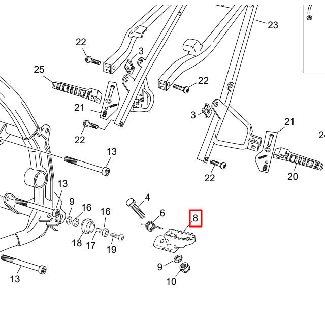 Estribo conductor izquierdo original Sherco SM-R / SE-R 50cc