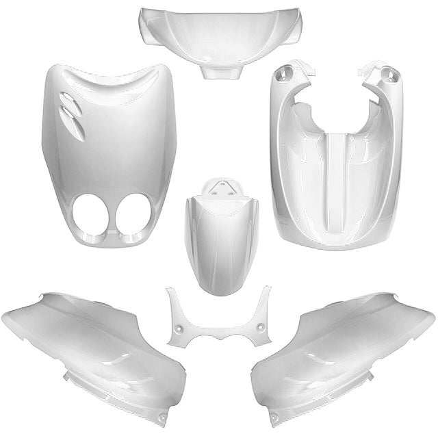 Kit de carenados Yamaha Neo's / MBK Ovetto 02-07 7 piezas AllPro - Blanco metalizado