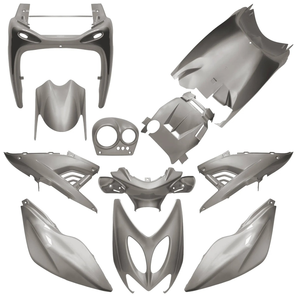 Carenados Yamaha Aerox / MBK Nitro hasta 2013 11 piezas AllPro - Gris Nardo