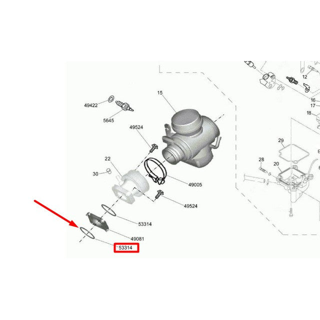 Junta tórica tobera NBR d.33,5x3mm carburador CBD 4E Rieju Marathon 125 - 1 unidad