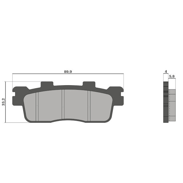 Pastillas de freno traseras Kymco Downtown 125cc >16 Malossi - Orgánicas