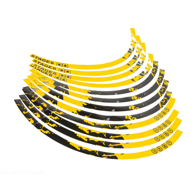 Kit de adhesivos llantas 12" Stage6 - Amarillo / Negro