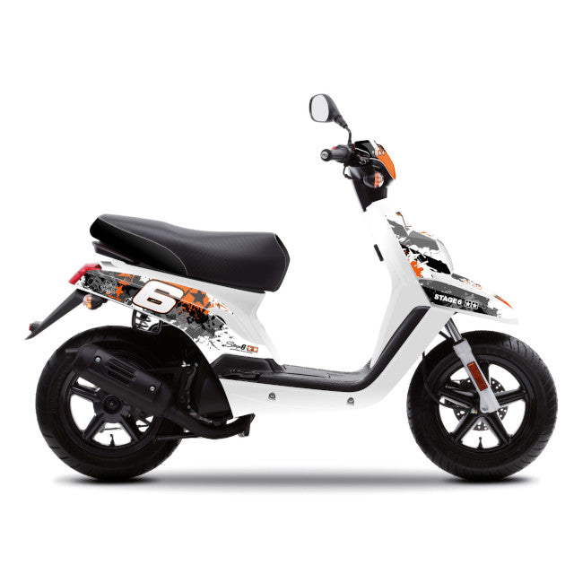 Kit de adhesivos Yamaha Bw's / Booster >2004 Stage6 - Naranja / Blanco 