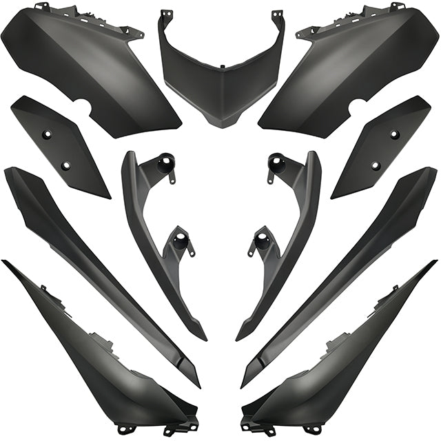 Kit carenados Yamaha X-Max 125/300 18-22 / 400 18-20 11 piezas AllPro - gris oscuro metalizado