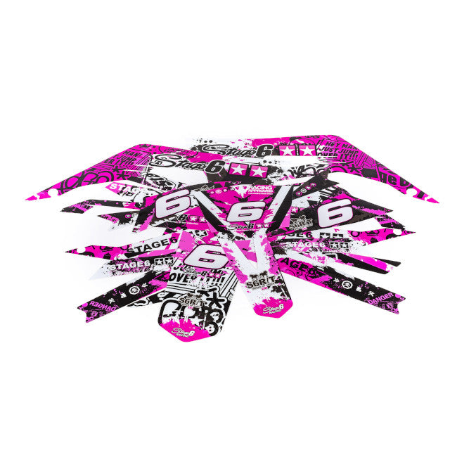 Kit adhesivos Derbi Senda X-Treme >2018 Stage6 - Rosa/Negro