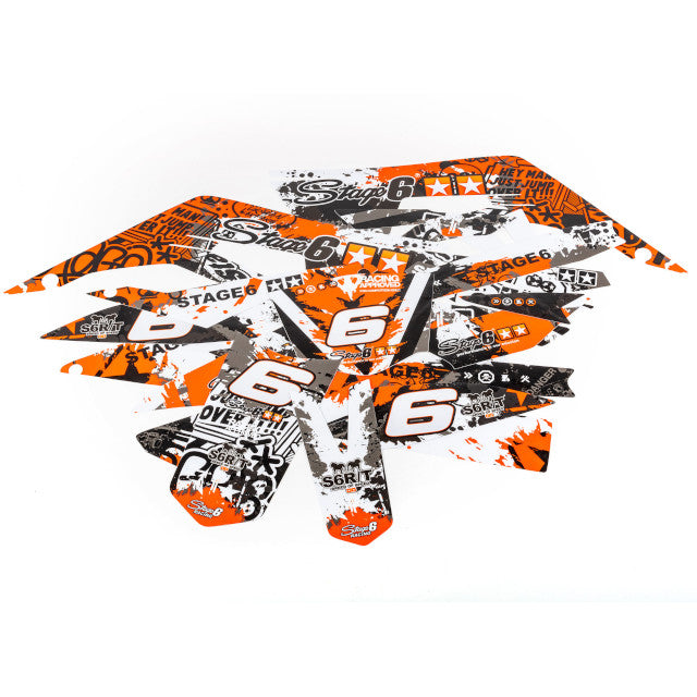 Kit adhesivos Derbi Senda X-Treme >2018 Stage6 - Naranja/Blanco