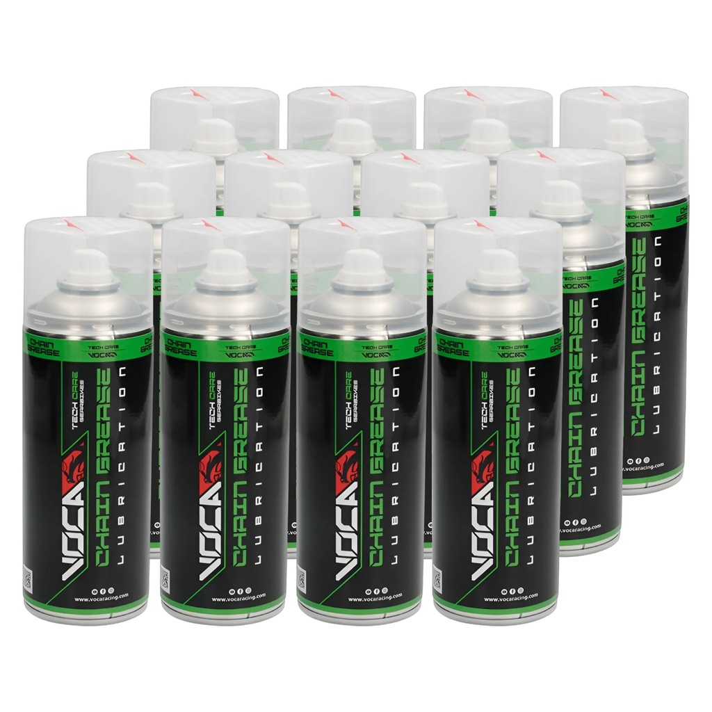 Caja de 12 unidades de lubricante de cadena Spray 400ml Voca Tech Care