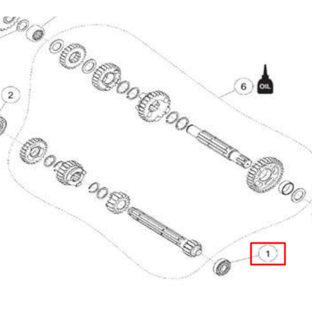 Rodamiento eje primario caja de cambios 6001 motor Daytona Anima