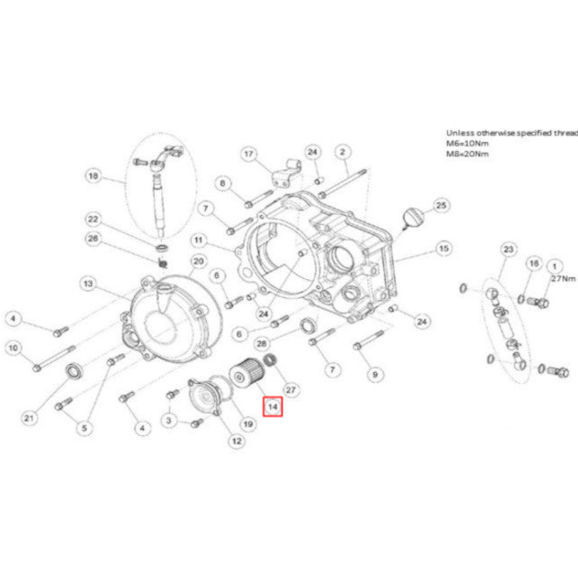 Filtro de aceite motor Daytona Anima